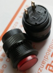 R16-503A red 16mm mounting diameter self-lock ON-OFF round push button switch