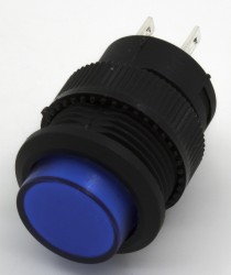 R16-503B blue 16mm mounting diameter reset (ON) - OFF round push button switch