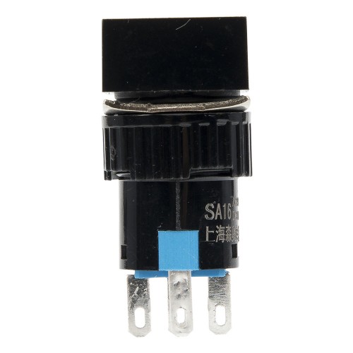 SA16F-11D 16mm reset (ON) - OFF white square push button switch pushbutton with 110V light / lamp