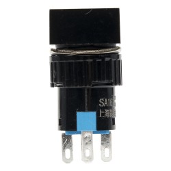 SA16F-11D 16mm reset (ON) - OFF white square push button switch pushbutton with 6V light / lamp