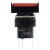 SA16J-11D 16mm SPDT 5 pins reset (ON)-OFF red rectangle push button switch pushbutton with 6V lamp