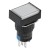 SA16J-11D 16mm SPDT 5 pins reset (ON)-OFF white rectangle push button switch pushbutton with 12V lamp