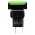 SA16J-22D 16mm SPDT 8 pins reset (ON)-OFF green rectangle push button switch pushbutton with 12V lamp