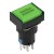 SA16J-22D 16mm SPDT 8 pins reset (ON)-OFF green rectangle push button switch pushbutton with 12V lamp