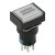 SA16J-22D 16mm SPDT 8 pins reset (ON)-OFF white rectangle push button switch pushbutton with 1.8V lamp
