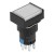 SA16J-22D 16mm SPDT 8 pins reset (ON)-OFF white rectangle push button switch pushbutton with 110V lamp