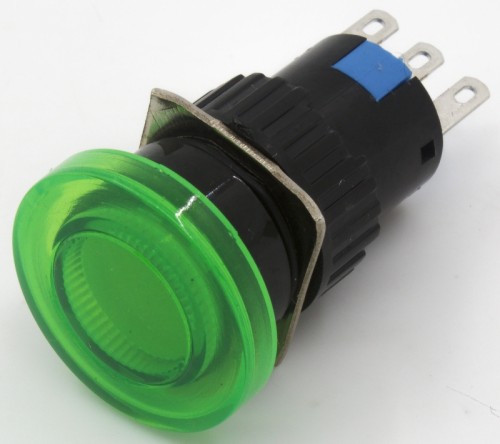 SA16Y-11MZ green 16mm self-lock ON - OFF round push button switch pushbutton