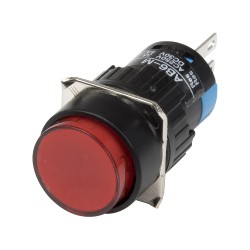 AB6-M-11 16mm 3 pins reset (ON) - OFF round red push button switch