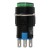 AB6-M-22-G 16mm 6 pins reset (ON) - OFF round green push button switch