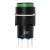 AL6-A-22 AC 220V lamp 16mm 8 pins self-lock ON - OFF round green push button switch