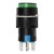 AL6-A-22 12V lamp 16mm 8 pins self-lock ON - OFF round green push button switch