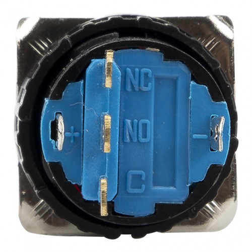 AL6-M-11 16mm 12V lamp 5 pins reset (ON) - OFF round green push button switch