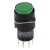 16mm 12V lamp 8 pins reset (ON) - OFF round green push button switch