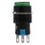 16mm 12V lamp 8 pins reset (ON) - OFF round green push button switch