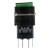 16mm AC 220V lamp 8 pins reset (ON) - OFF round green push button switch