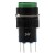 16mm 24V lamp 8 pins reset (ON) - OFF round green push button switch