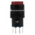 16mm 12V lamp 8 pins reset (ON) - OFF round red push button switch