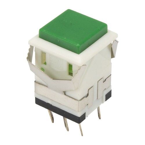 KD2-24 16mm reset (ON) - OFF green rectangle push button switch