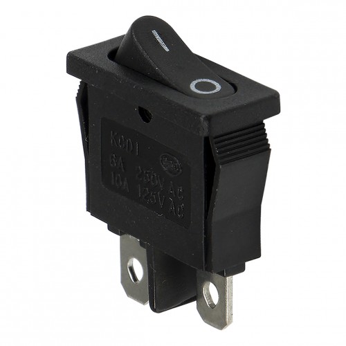 KCD1-101-10 black perforate 19 x 7 mm 2 pins ON - OFF rocker switch