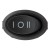 KCD1-105-3 black perforate 21 x 14 mm 3 pins ON - OFF - ON ellipse rocker switch