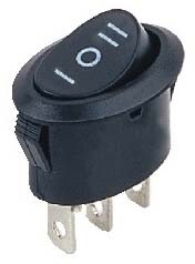 KCD1-105-3 black perforate 21 x 14 mm 3 pins ON - OFF - ON ellipse rocker switch