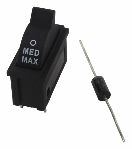 KCD16-103 black 3 pins hair drier rocker switch with IN5408 diode