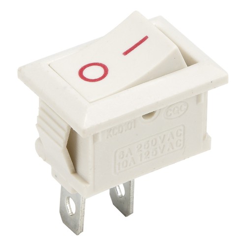 KCD1-101 white high quality perforate 19 x 13 mm 2 pins ON - OFF rocker switch