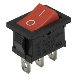 KCD1-102 red perforate 19 x 13 mm 3 pins ON - ON rocker switch
