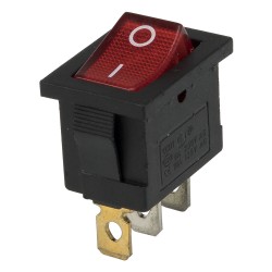 KCD1-102N red perforate 19 x 13 mm 3 pins ON - OFF 220V light rocker switch