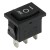 KCD1-103 black perforate 19 x 13 mm 3 pins ON - OFF - ON rocker switch