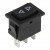 KCD1-103R black A type perforate 19 x 13 mm 3 pins (ON) - OFF - (ON) rocker switch 