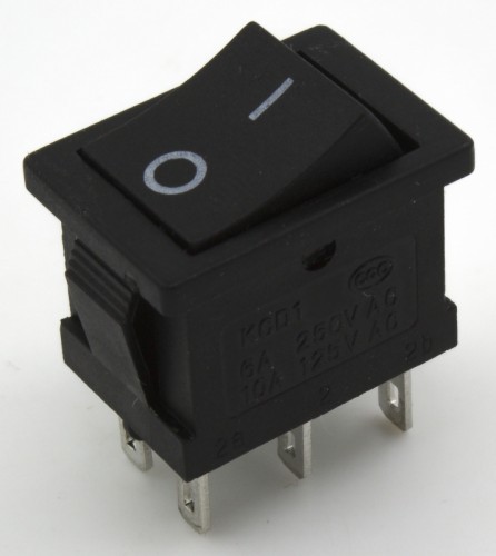 KCD1-202-B rocker switch with black color