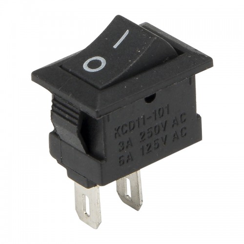 KCD1-11-2P black perforate 13.5 x 9 mm 2 pin ON - OFF small rocker switch