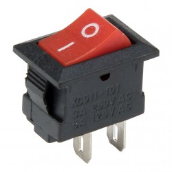 KCD1-11-2P red perforate 13.5 x 9 mm 2 pin ON - OFF small rocker switch