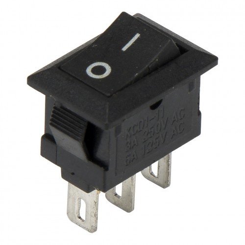 KCD1-11-3P black high quality perforate 13.5 x 9 mm 3 pin ON - ON small rocker switch