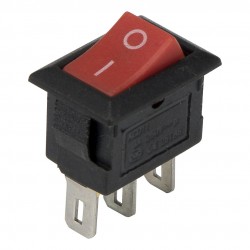 KCD1-11-3P red perforate 13.5 x 9 mm 3 pin ON - ON small rocker switch