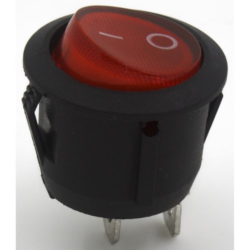 KCD1-101-5 transparent crystal red perforate diameter 20 mm 2 pin ON - OFF round rocker switch 