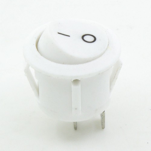 KCD1-101-5 white perforate diameter 20 mm 2 pin ON - OFF round rocker switch 