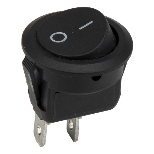 KCD1-101-8 black color upper circle lower square perforate diameter 20 mm 2 pins ON - OFF round rocker switch