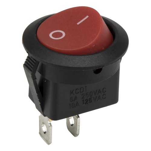 KCD1-101-8 red color upper circle lower square perforate diameter 20 mm 2 pins ON - OFF round rocker switch