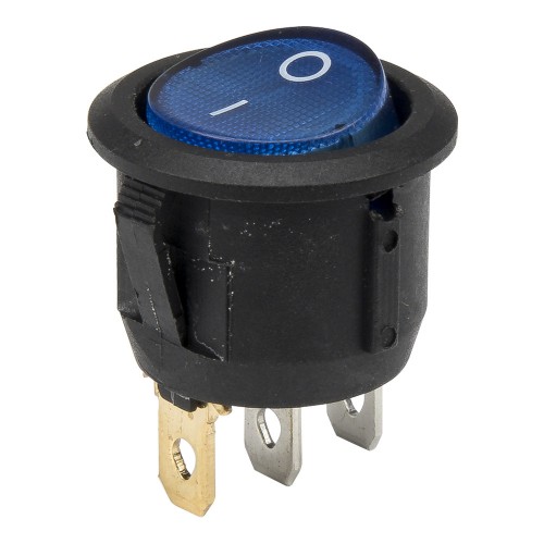 KCD1-102N-5 blue color perforate diameter 20 mm 3 pins ON - OFF round rocker switch with 12V lamp