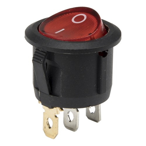 KCD1-102N-5 red color perforate diameter 20 mm 3 pins ON - OFF round rocker switch with 12V lamp