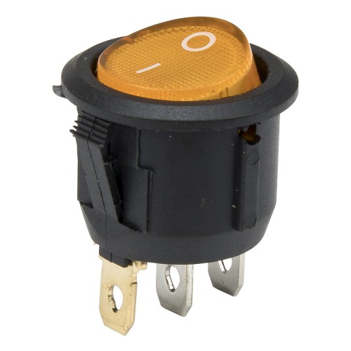 KCD1-102N-5 yellow color perforate diameter 20 mm 3 pins ON - OFF round rocker switch with 220V lamp