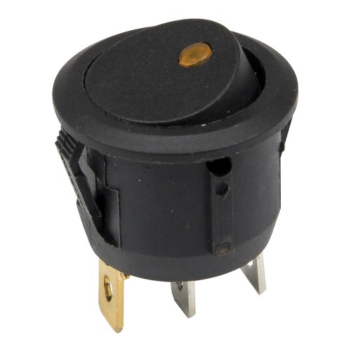 KCD1-102N2-5 yellow color perforate diameter 20 mm 3 pins ON - OFF round rocker switch with 12V spot lamp