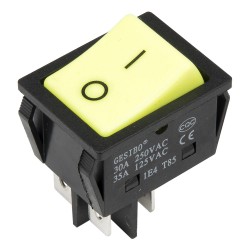 KCD4-201-3 perforate 30 x 22 mm 30A 4 pins ON - OFF green boat rocker switch