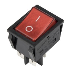 KCD4-201N-2 perforate 30 x 22 mm 20A 4 pins ON - OFF red boat rocker switch with 220V lamp