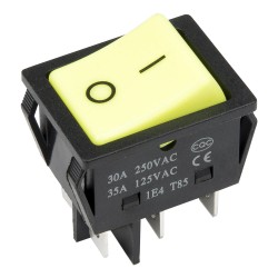 KCD4-202-3 perforate 30 x 22 mm 30A 6 pins ON - OFF green boat rocker switch