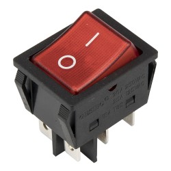 KCD4-202N-2 perforate 30 x 22 mm 20A 6 pins ON - OFF red boat rocker switch with 220V lamp