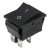 KCD4-201R black perforate 26 x 22 mm 4 pins (ON) - OFF rocker switch
