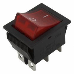 KCD4-202N red perforate 26 x 22 mm 6 pins ON - ON 220V light rocker switch